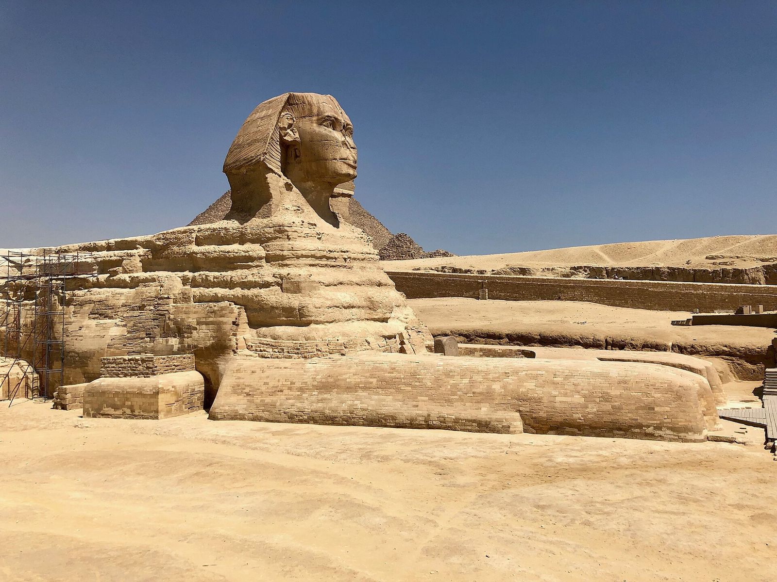 The Great Sphinx of Giza under a clear blue sky